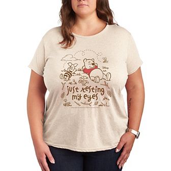 Disney's Winnie The Pooh Plus Size Just Resting My Eyes Graphic Tee