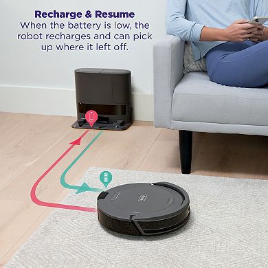 Shark® Navigator Robot Vacuum and Self-Empty Base with Bagless, 60-Day Capacity Self-Empty Base and SmartPath Navigation (RV2120AE)