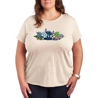 Disney's Lilo & Stitch Plus Size Flowers Graphic Tee