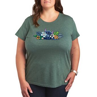 Disney's Lilo & Stitch Plus Size Flowers Graphic Tee