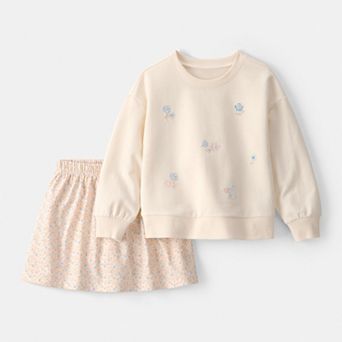 Toddler Carter's 2 pc Floral French Terry Top & Skort Set