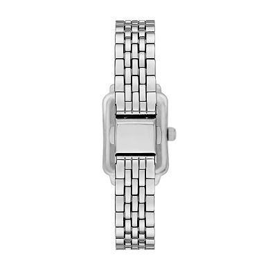 Folio Women's Silver Tone Rectangle Watch & Bracelets Set