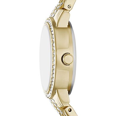 Folio Women's Gold Tone Round Watch & Bracelets Set