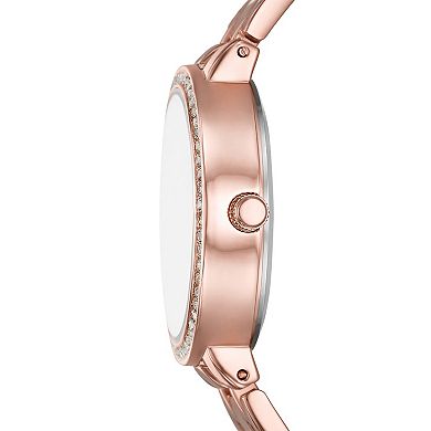 Folio Women's Rose Gold Tone Watch & Colorful Bracelet Set