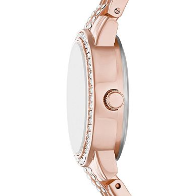 Folio Women's Rose Gold Tone Round Watch & Bracelet Set