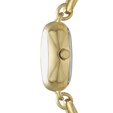 Folio Women's Gold Tone Mother-of-Pearl Jewelry Link Watch & Bracelet Set