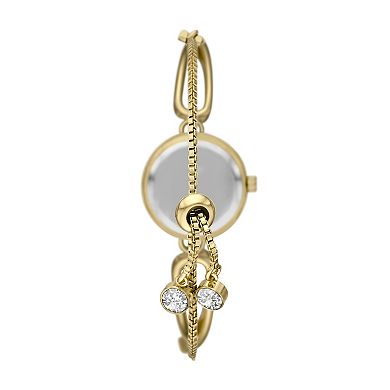 Folio Women's Gold Tone Mother-of-Pearl Jewelry Link Watch & Bracelet Set