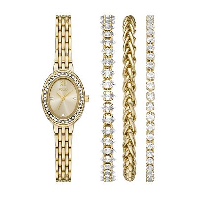 Folio Women's Small Oval Watch Bracelet Set