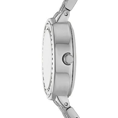 Folio Women's Silver Tone Oval Watch & Bracelet Set