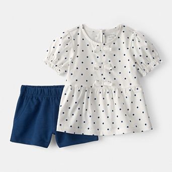 Toddler Girl Carter's 2 pc Polka Dots Top & Short Set