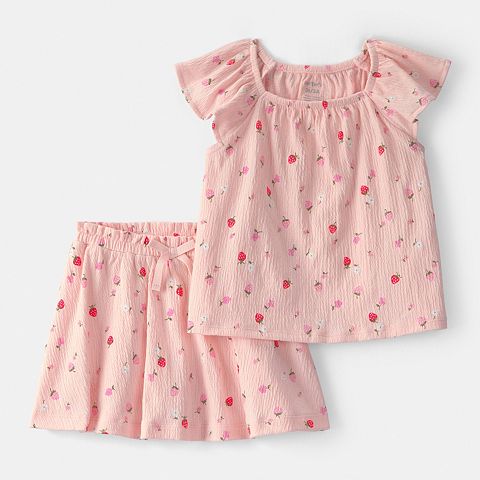 Girl Toddler Girl Carter's 2 pc Strawberry Top & Skort Set