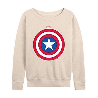 Women's Marvel Captain America Shield French Terry Long Sleeve Tee