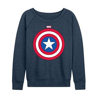 Women's Marvel Captain America Shield French Terry Long Sleeve Tee