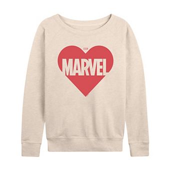 Women's Marvel Heart Logo French Terry Long Sleeve Tee