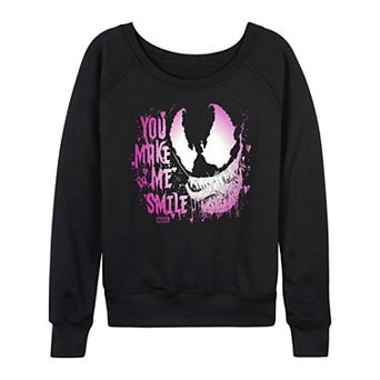 Women's Marvel Venom You Make Me Smile French Terry Long Sleeve Tee