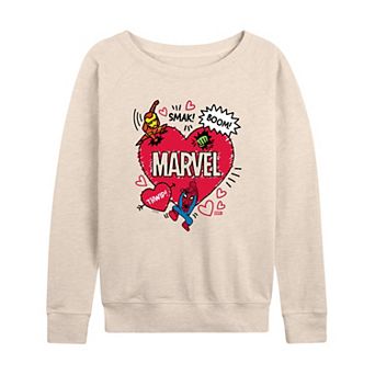Women's Marvel Valentine's Day French Terry Long Sleeve Tee