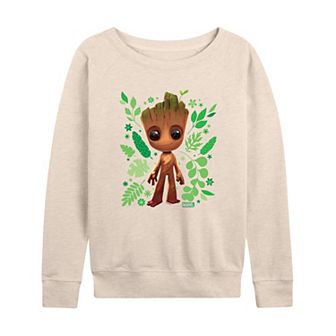 Women's Marvel Guardians Of The Galaxy Baby Groot French Terry Long Sleeve Tee