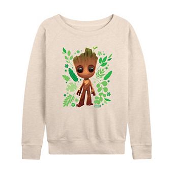 Women's Marvel Guardians Of The Galaxy Baby Groot French Terry Long Sleeve Tee