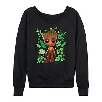 Women's Marvel Guardians Of The Galaxy Baby Groot French Terry Long Sleeve Tee