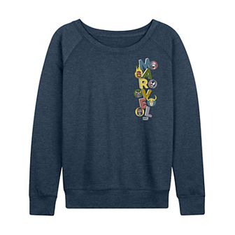 Women's Marvel Villains Long Sleeve Stacked French Terry Long Sleeve Tee