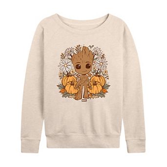Women's Marvel Guardians Of The Galaxy Groot French Terry Long Sleeve Tee