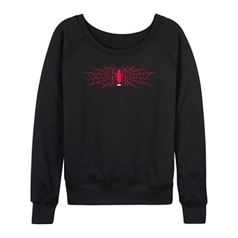Women's Marvel Spider-Man Spider Web Icon French Terry Long Sleeve Tee