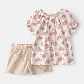 Toddler Girl Carter's 2 pc Floral Top & Short Set