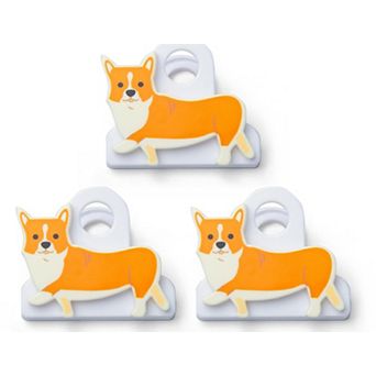 Kikkerland Corgi 3 pk Bag Clips