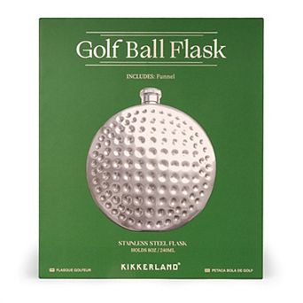 Kikkerland 8-oz. Stainless Steel Golf Ball Flask with Funnel