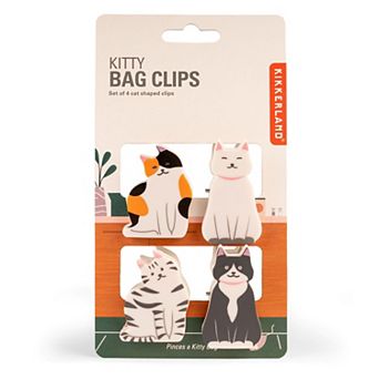 Kikkerland Set of 4 Cat Shaped Bag Clips