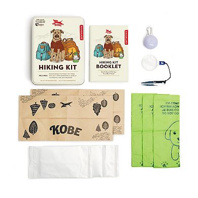 Kikkerland Dog Hiking Kit with Poop Bags, Water Bowls & Tick Removal Tool