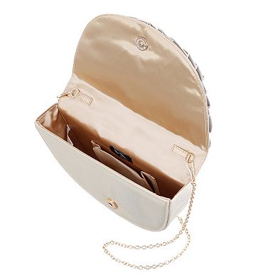 N by Nina Camiel Pleated Half Moon Clutch Bag
