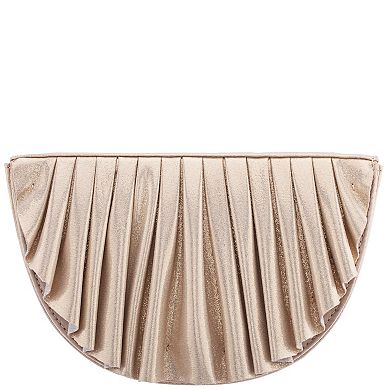 N by Nina Camiel Pleated Half Moon Clutch Bag