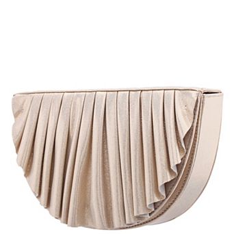 N by Nina Camiel Pleated Half Moon Clutch Bag