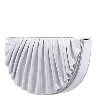 N by Nina Camiel Pleated Half Moon Clutch Bag