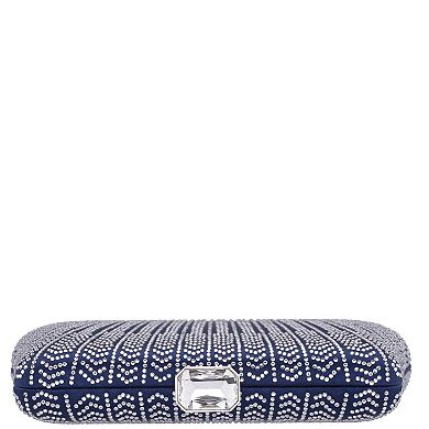 N by Nina Mink Patterned Crystal Minaudiere Clutch Bag
