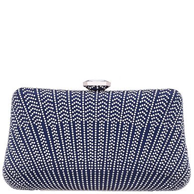 N by Nina Mink Patterned Crystal Minaudiere Clutch Bag