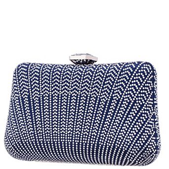 N by Nina Mink Patterned Crystal Minaudiere Clutch Bag