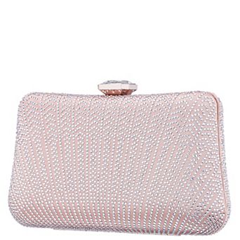 N by Nina Mink Patterned Crystal Minaudiere Clutch Bag