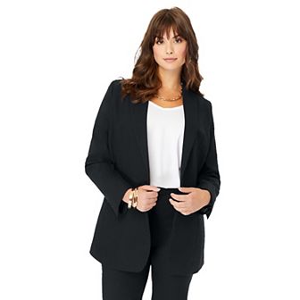 Roaman's Women's Plus Size Petite Plus Size Bendover Blazer