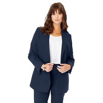 Roaman's Women's Plus Size Petite Plus Size Bendover Blazer