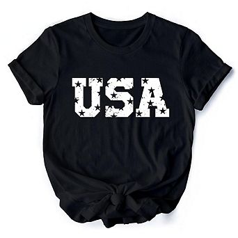America Block Letters T-Shirt, Vintage Patriotic Tee for Independence Day