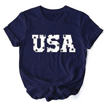 America Block Letters T-Shirt, Vintage Patriotic Tee for Independence Day