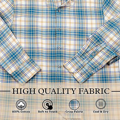 Wear Sierra Top Shelf Button Down Shirts with Plaid Pattern, Soft Combed Cotton Shirt