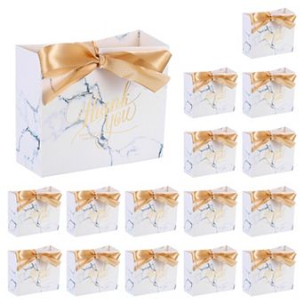 16 pc Thank You Gift Bags with Ribbons Party Favor Bags 4"x2"x4" Gift Bags for Party Favors