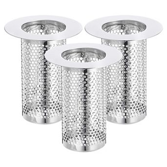 3 Pack Shower Drain Strainer, 3.1"x2.2" Stainless Steel Floor Drain Strainer Deep Sink Hair Catcher