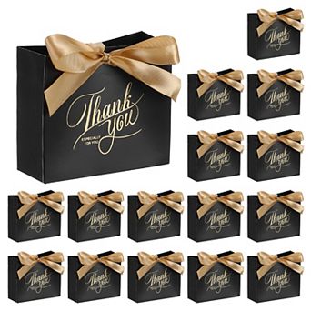 36 pc Thank You Gift Bags with Ribbons Party Favor Bags 4"x2"x4" Gift Bags for Party Favors