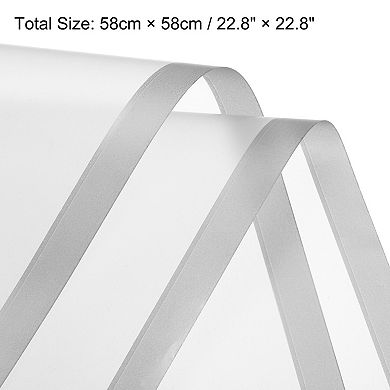 20pcs Transparent Silver Border Flower Wrapping Paper 22.8"x22.8" Waterproof Floral Wrapping Paper