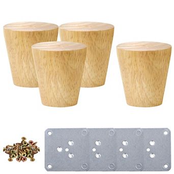 2 Inch Wood Furniture Legs 4Pcs, Hardwood Replacement Feets for Sofa Table