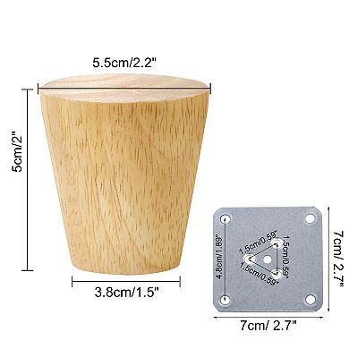 2 Inch Wood Furniture Legs 4Pcs, Hardwood Replacement Feets for Sofa Table